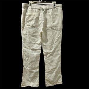 James Perse Pants Drawstring Waist Wide Leg White Cotton Size Large Sz 3